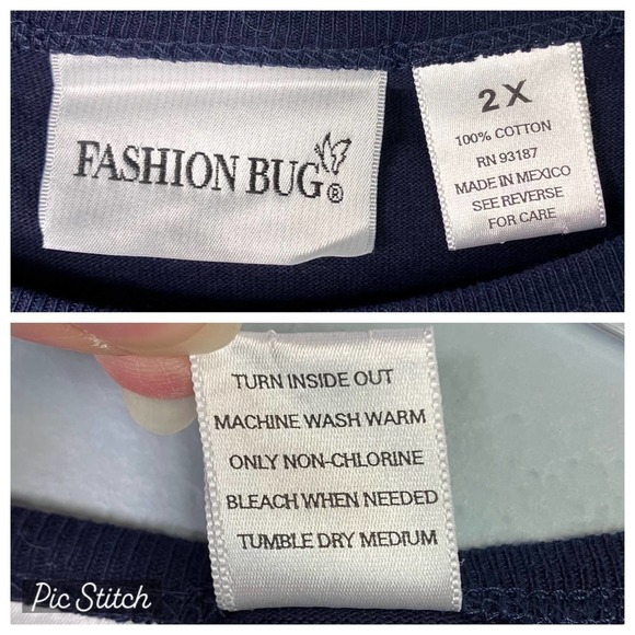 FASHION Bug Fall Autumn Teddy Bear Navy Blue Long Sleeve T-Shirt Plus Size 2X - Picture 5 of 16